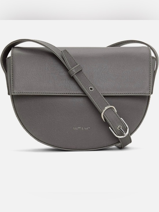 Matt & Nat Handbags - Matt & Nat Rith Saddle Vegan Leather Cross Body Purse Shadow Gray